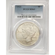 UNITED STATES OF AMERICA 1925 . ONE 1 DOLLAR COIN . PCGS SLABBED